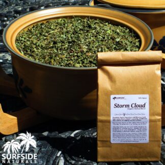 Bowl of Storm Cloud Traditional Herbal Blend and Package